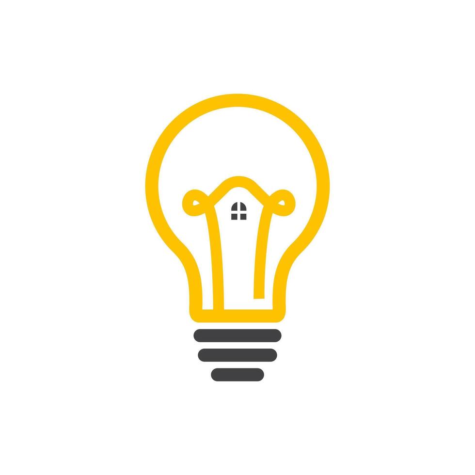 light bulb icon with a yellow outline vector