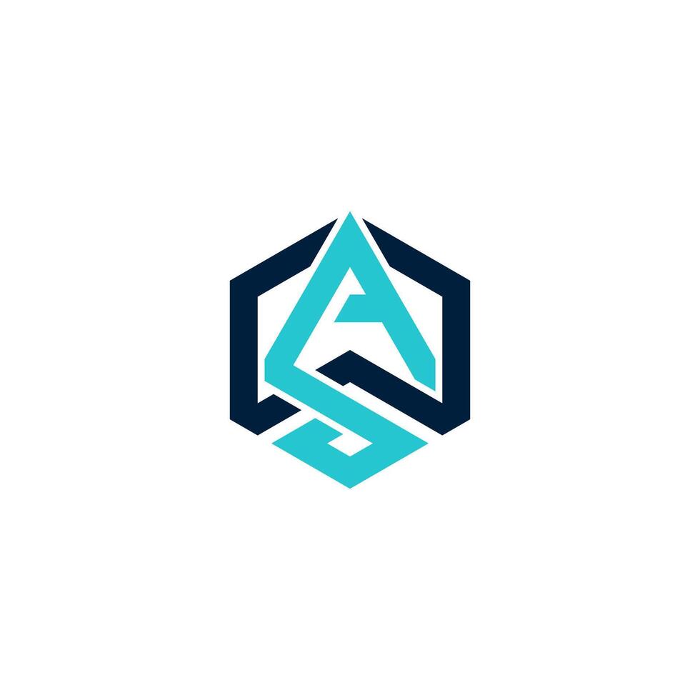 blue geometric logo vector
