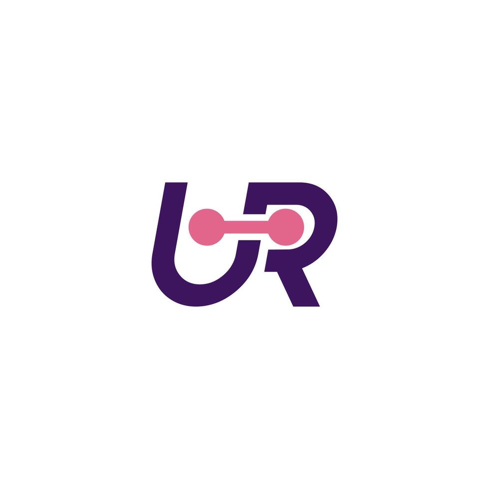 letters U and R connected vector