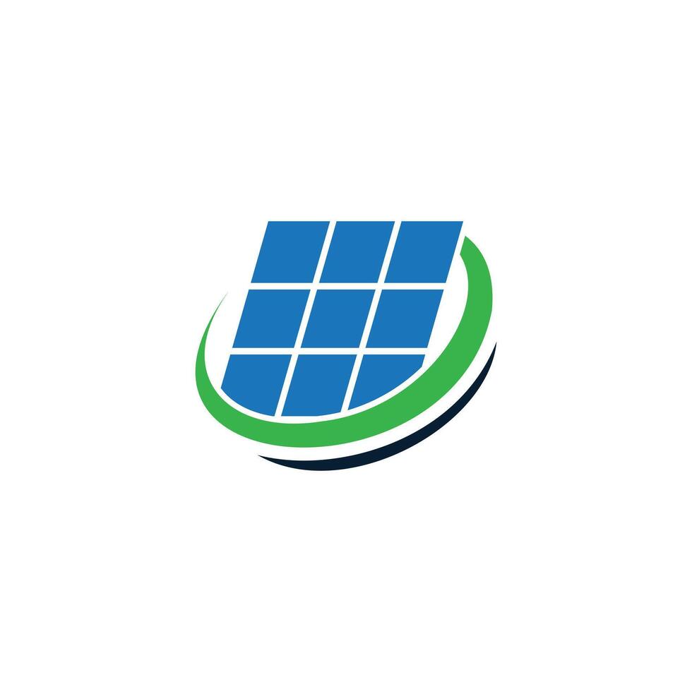 solar panel with a green and black swoosh around it vector