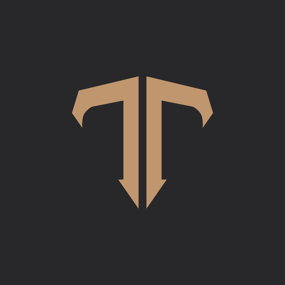 consisting of two mirrored 'T' shapes vector