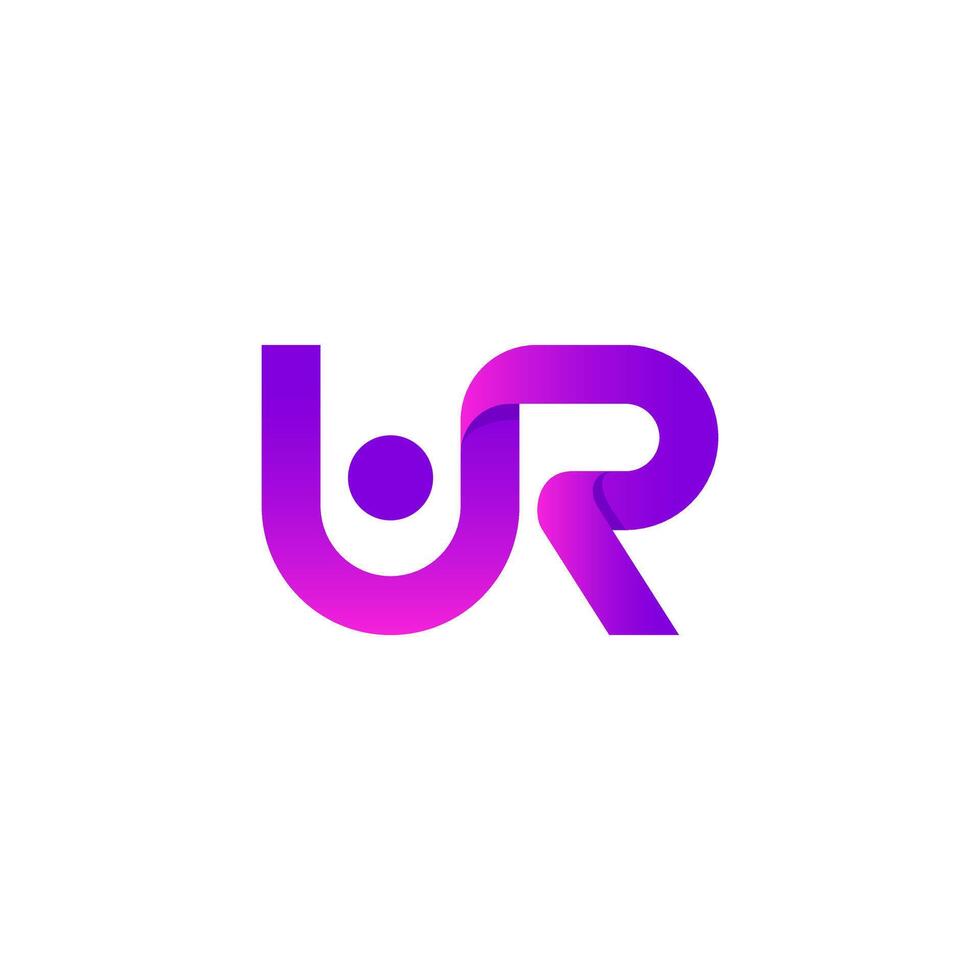 letters u and r intertwined vector