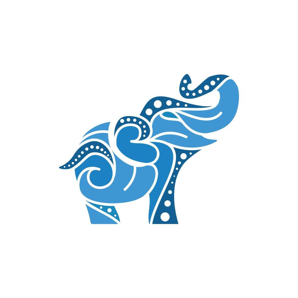 A stylized blue elephant vector