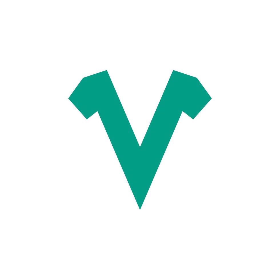 letter 'V' with arrow like extensions vector