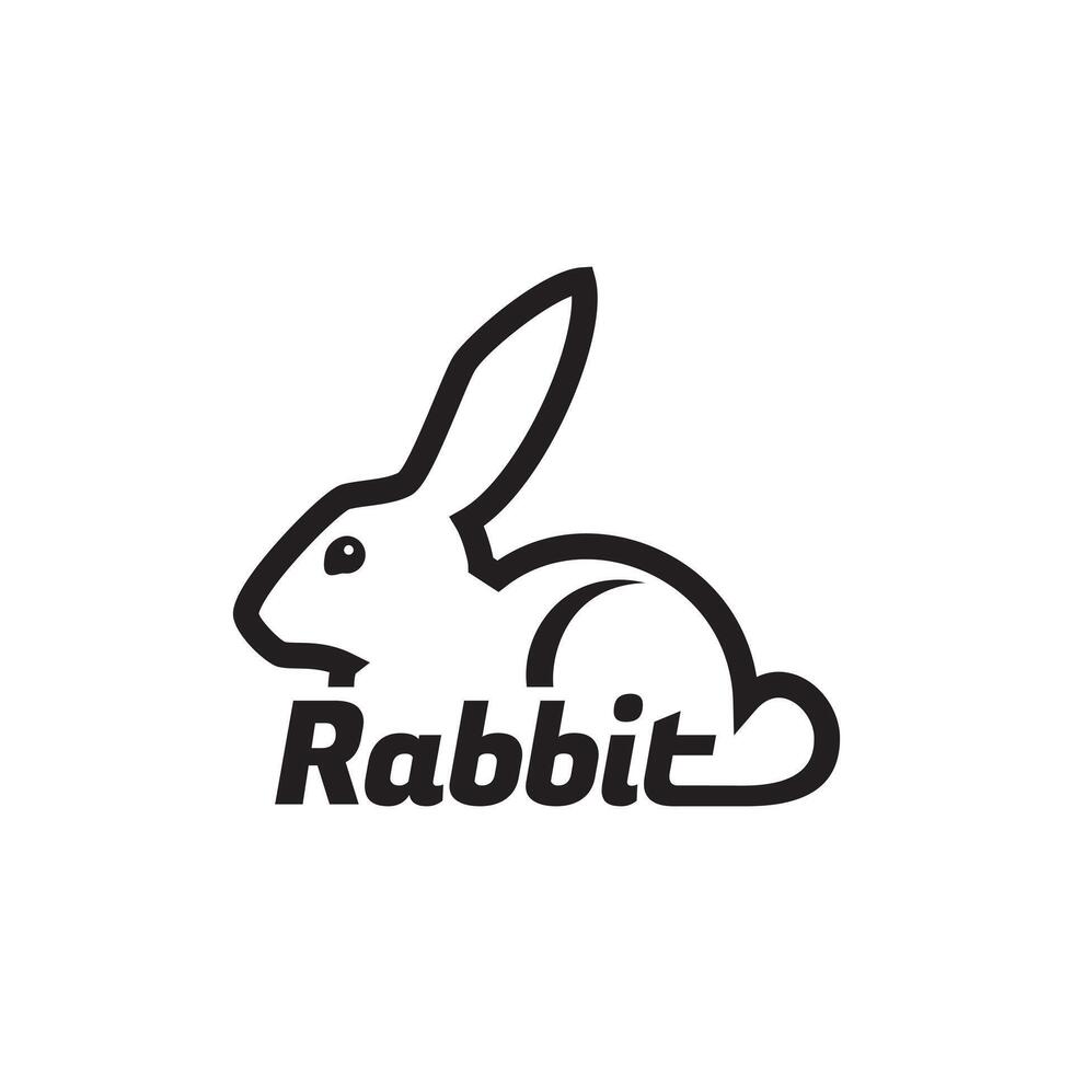 Minimalist Rabbit Logo vector