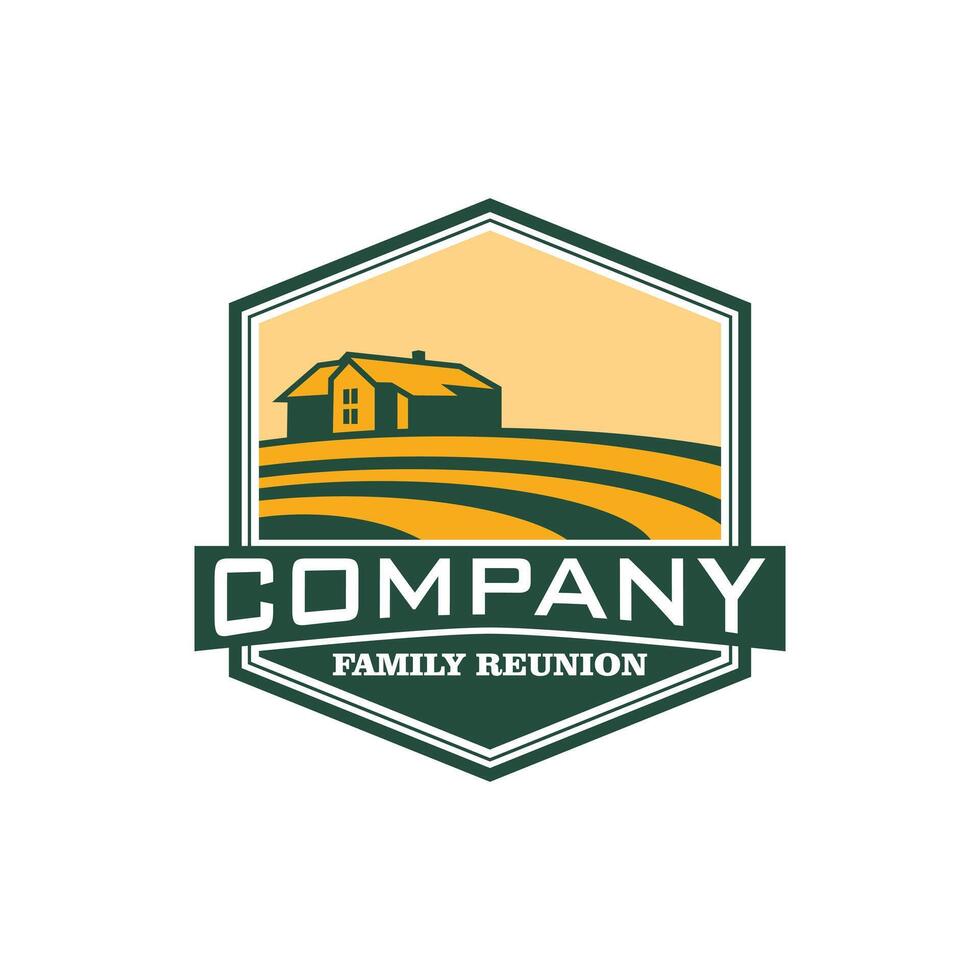 farmhouse family reunion logo. vector