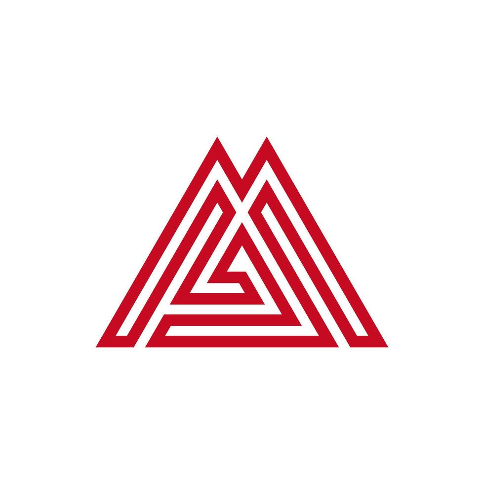 Abstract Red Mountain Logo vector