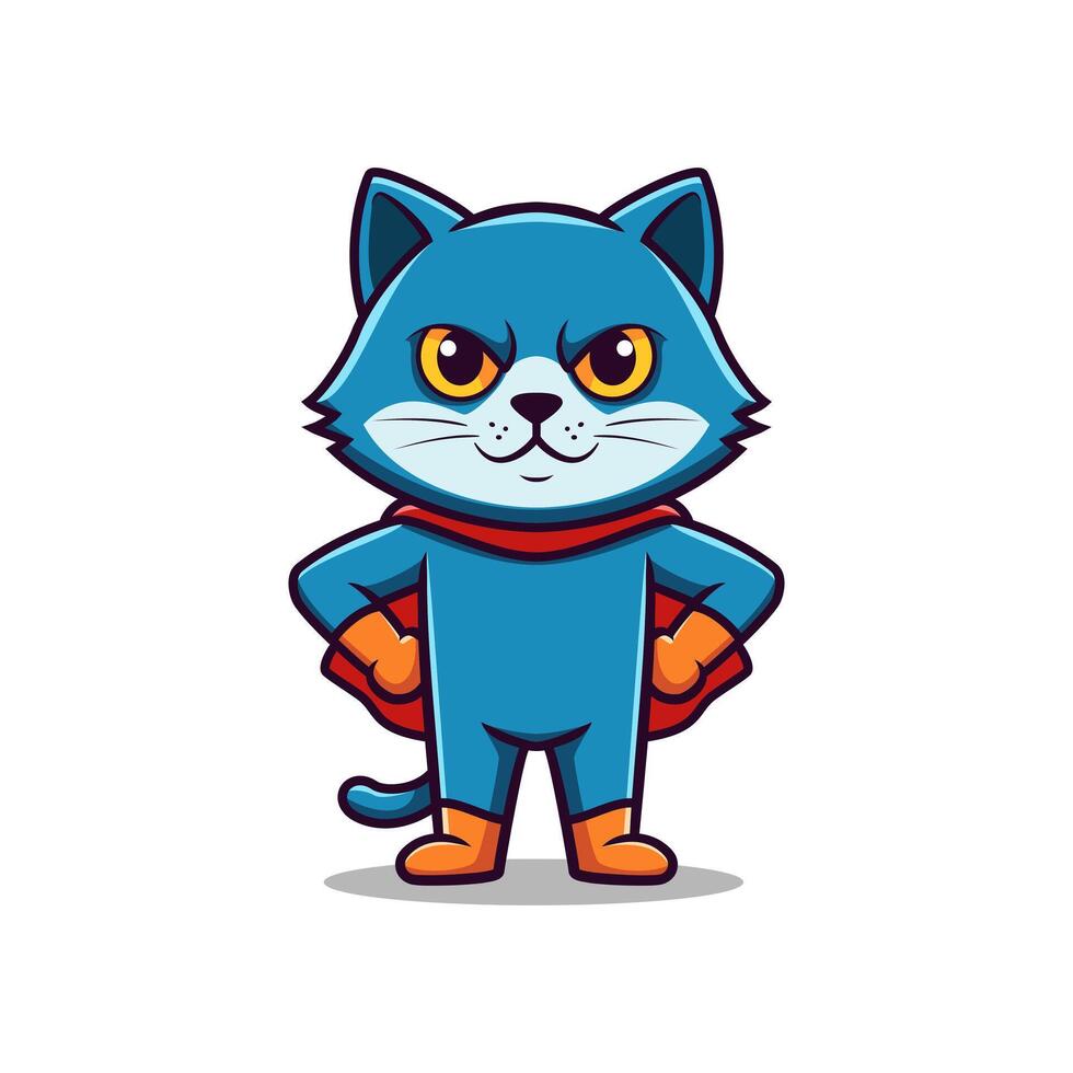 Superhero Cat Character vector