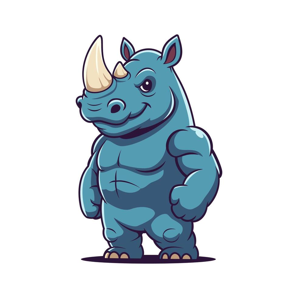 Strong Rhino Mascot vector