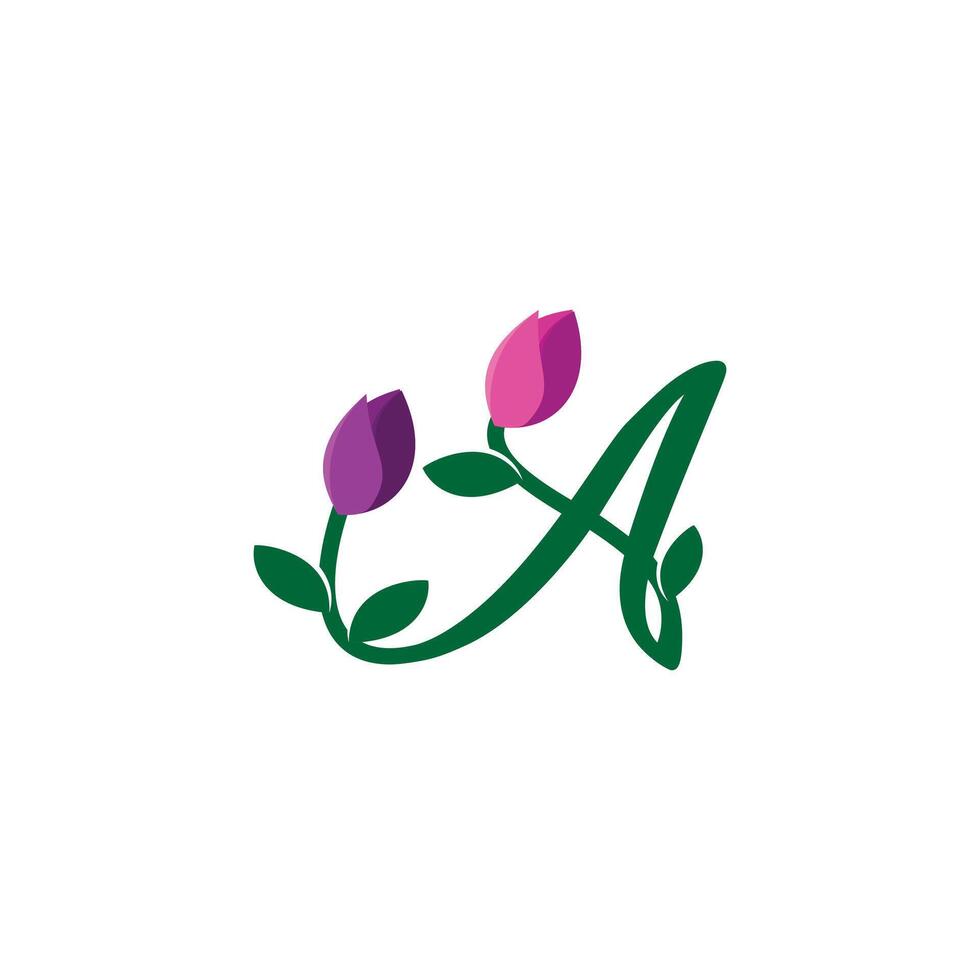 Floral A Logo vector