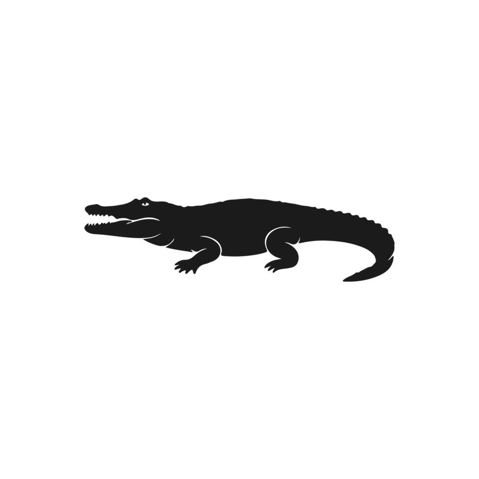 Silhouette of a Crocodile vector