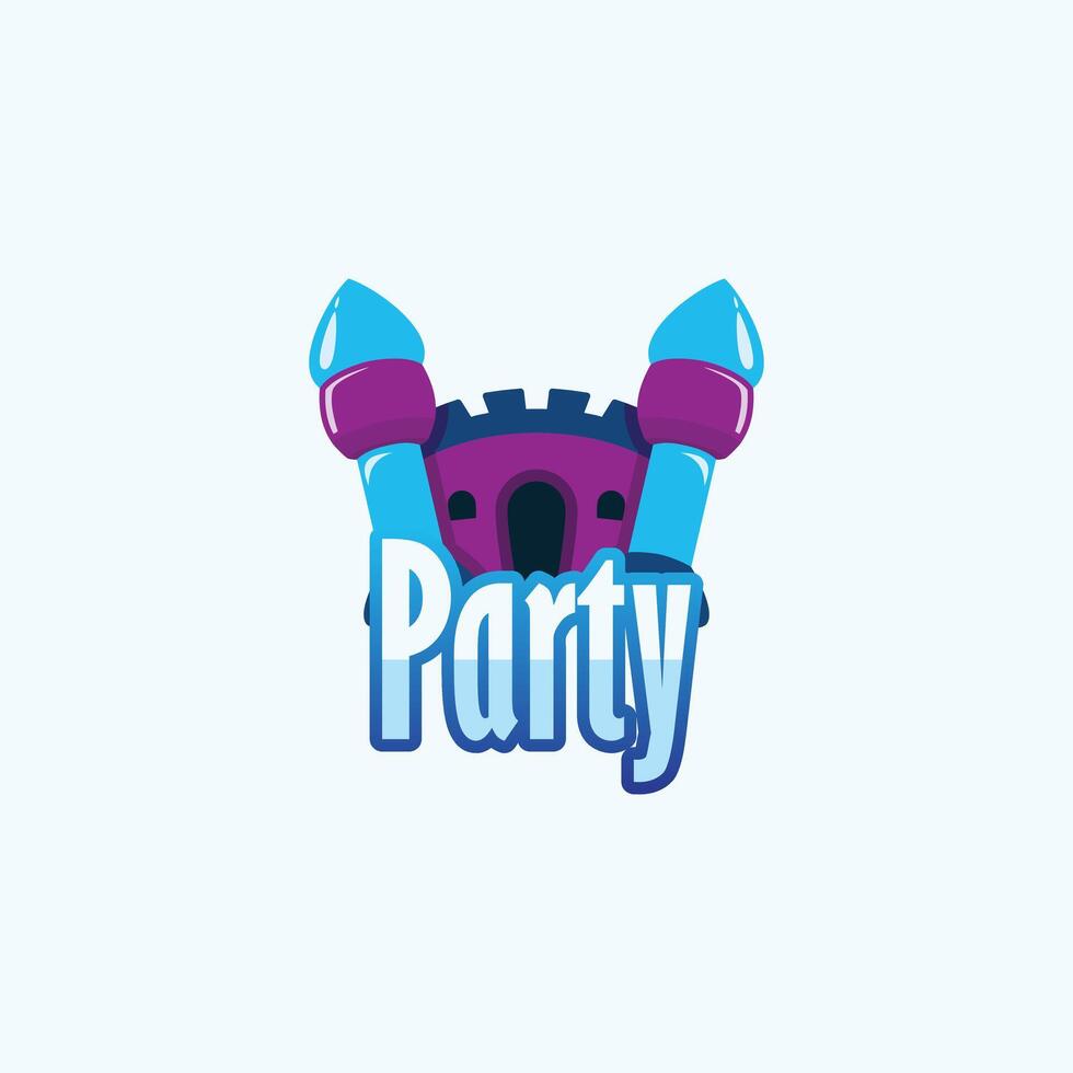 purple and blue bouncy castle vector