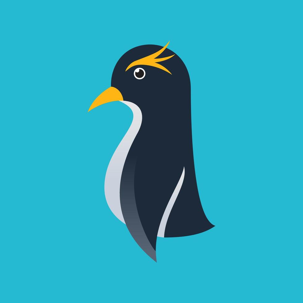 penguin with a yellow beak vector