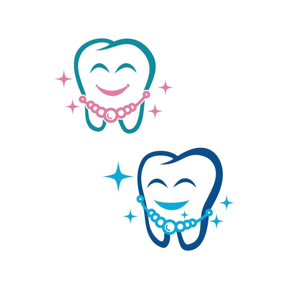 smiling teeth with braces vector