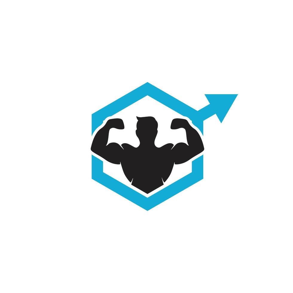 muscular person flexing biceps vector