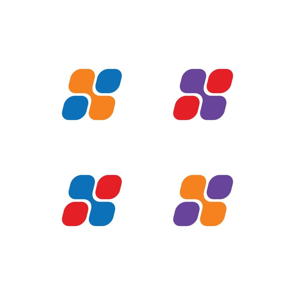 Four variations of a logo design vector