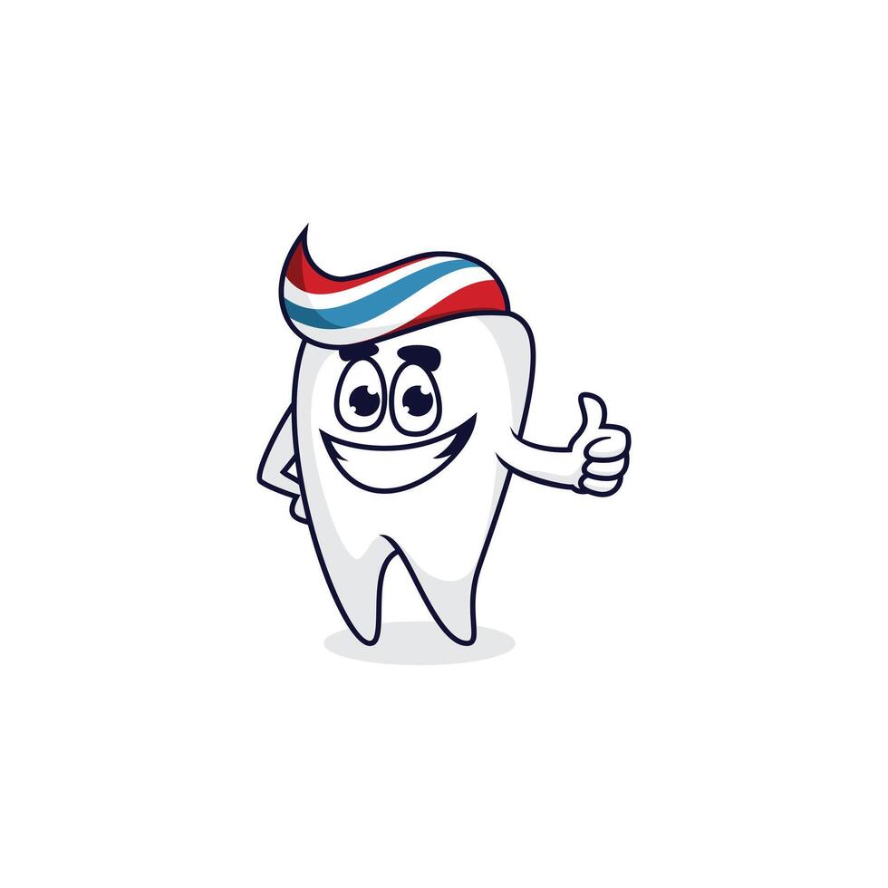 tooth character with a smiling face vector