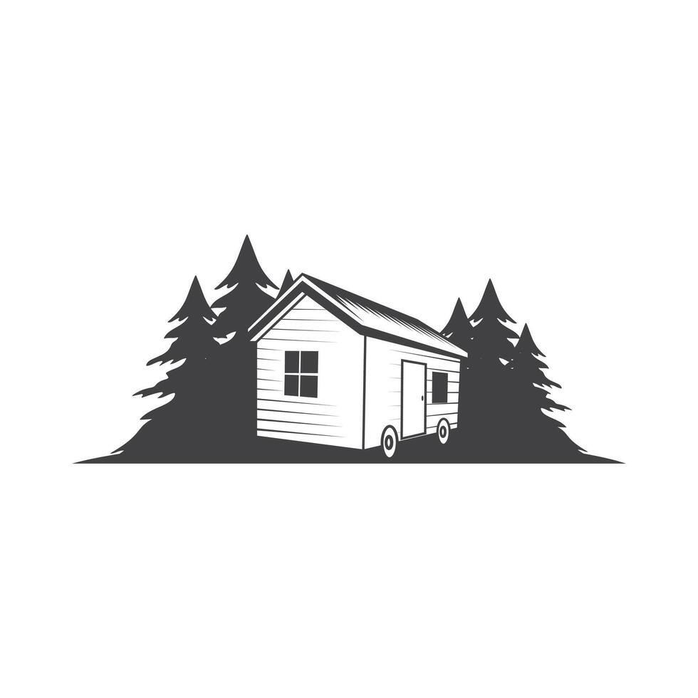 house on wheels situated vector