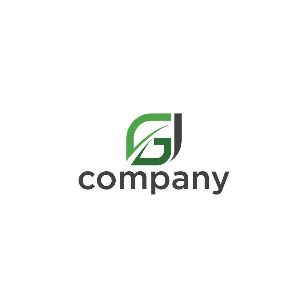 letters 'G' and 'J' in a stylized vector