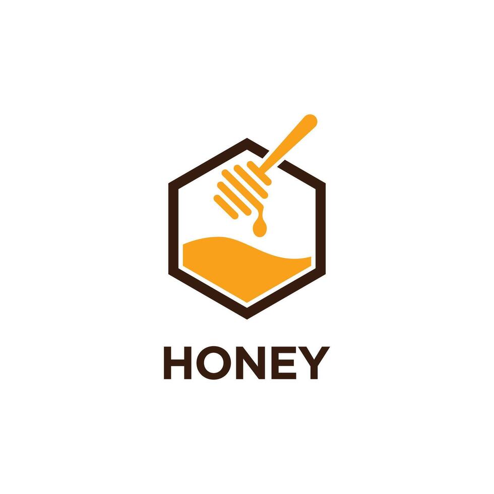 honey logo featuring a hexagonal vector