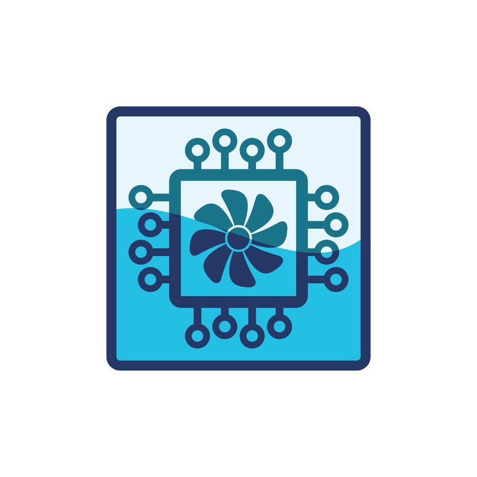computer chip with a fan vector