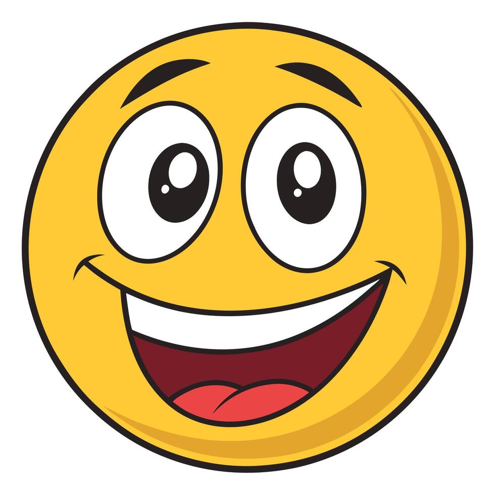 a cartoon smiley face with a big smile white background white background, vector