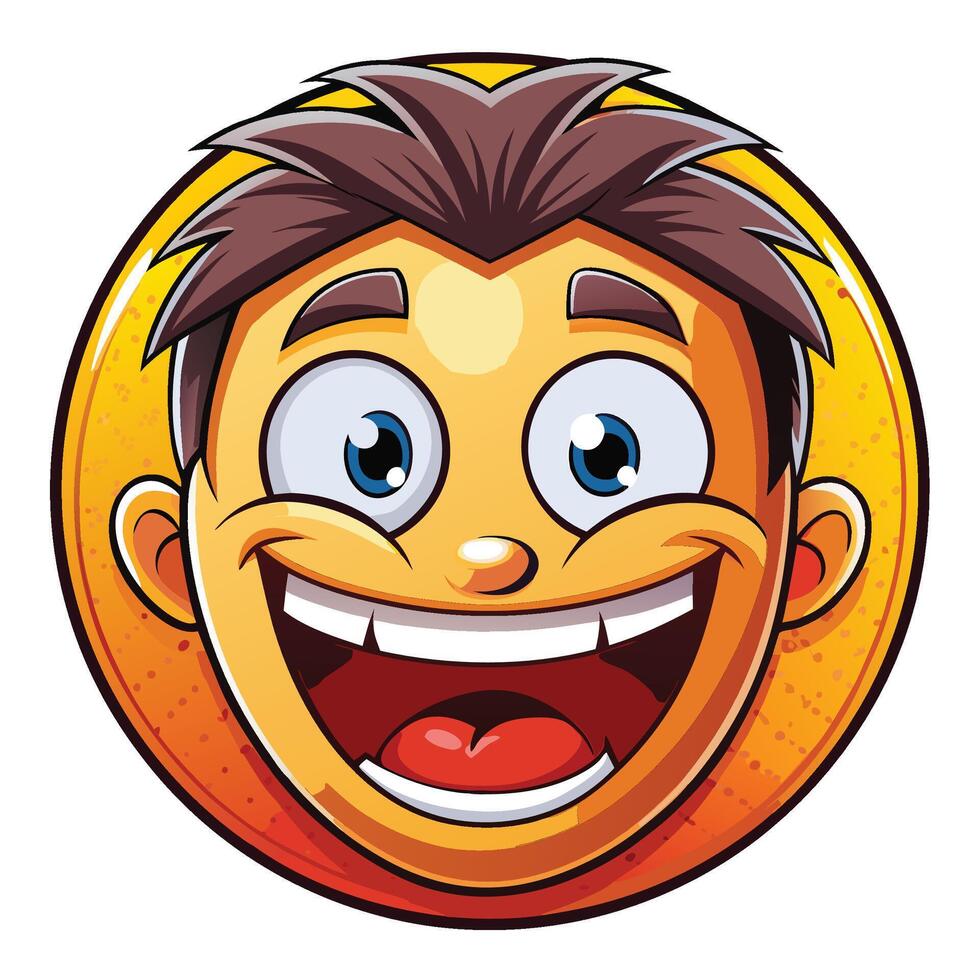 a cartoon man with a big smile on his face vector
