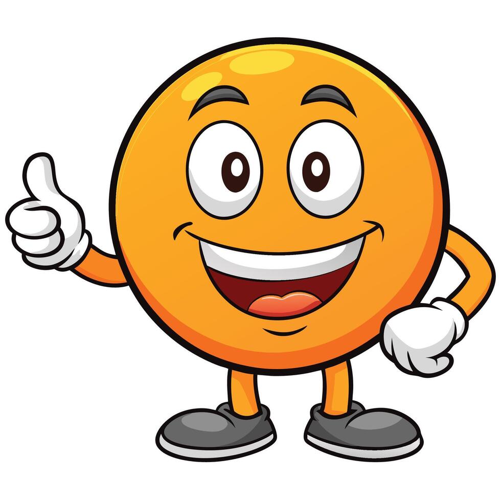 emoticon character showing thumbs up white background, vector