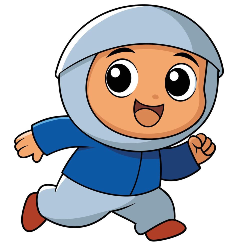 a cartoon boy in a blue suit and helmet vector