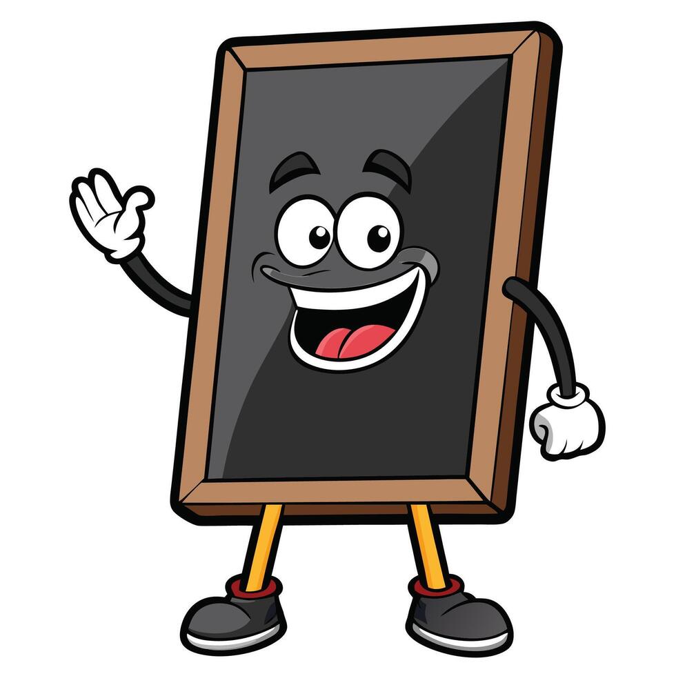 blackboard character waving illustration, vector