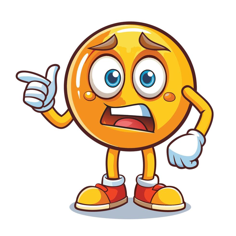 emoticon character with a sad face and a sad expression illustration on a white background vector