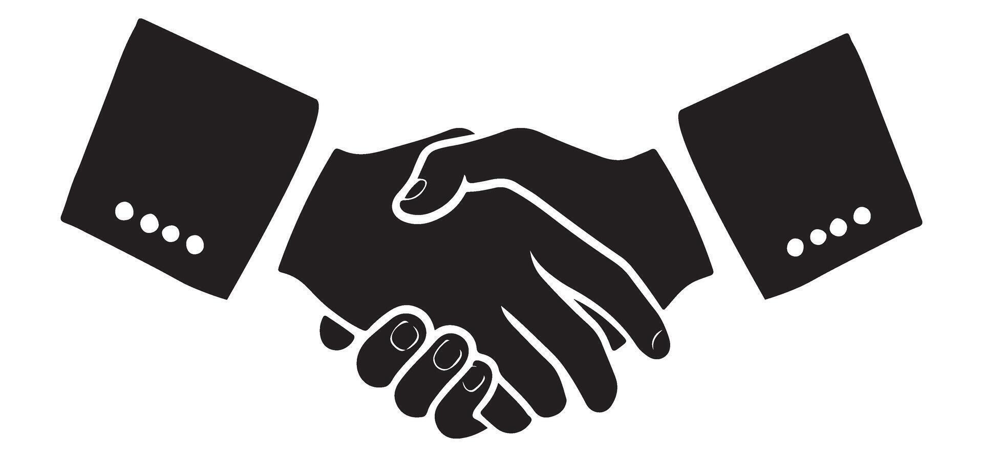 Simple Handshake Silhouette Illustration vector