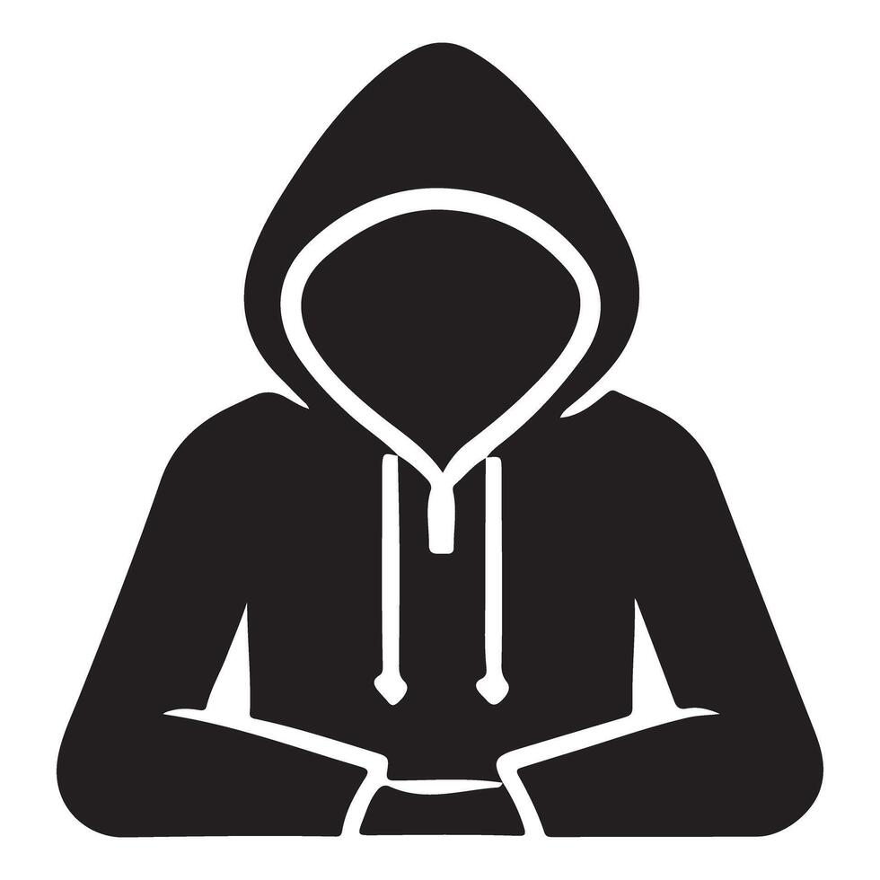 Person in a Hoodie Silhouette A Simple Illustration vector