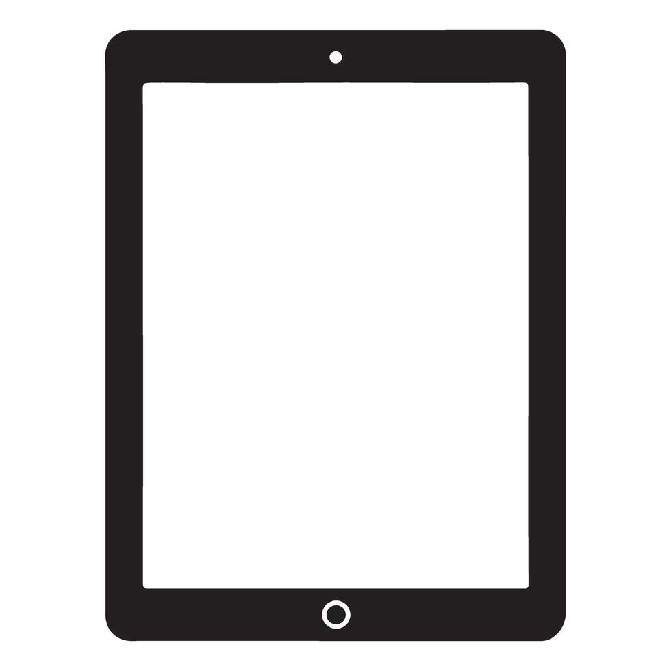 Simple Tablet Computer Icon Silhouette vector