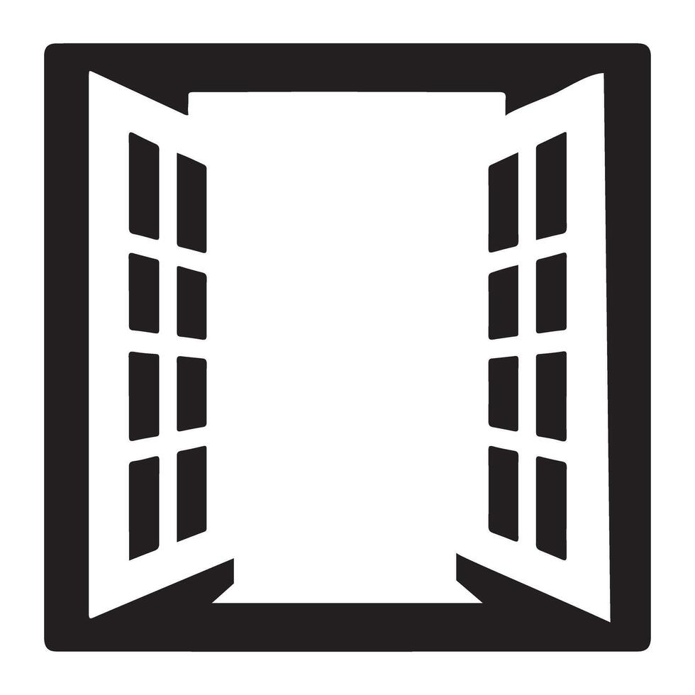 Open Window Silhouette Illustration Design vector