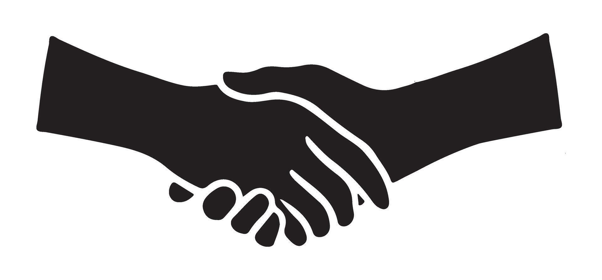 Silhouette of Two Hands in a Firm Handshake vector