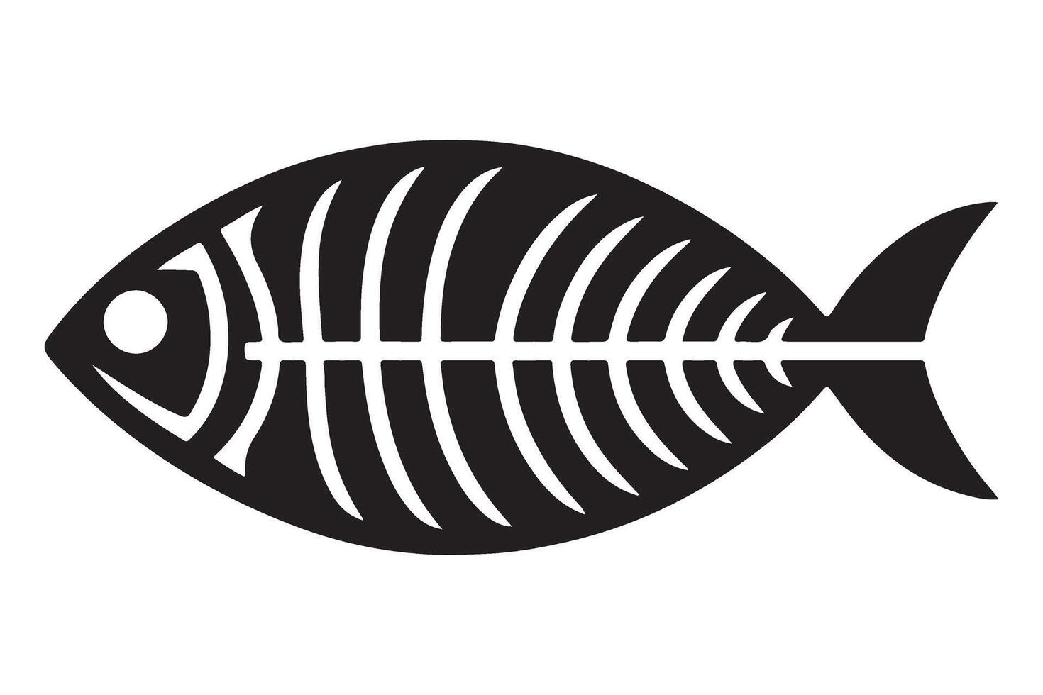 Stylized Fish Skeleton Silhouette Graphic vector