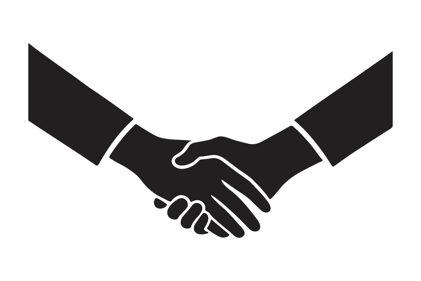 Handshake Silhouette Representing Agreement Illustration vector
