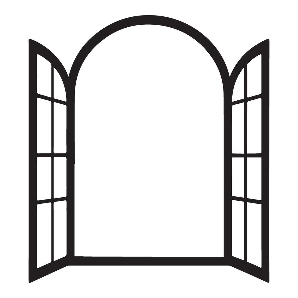 Open Arch Window Silhouette Illustration vector