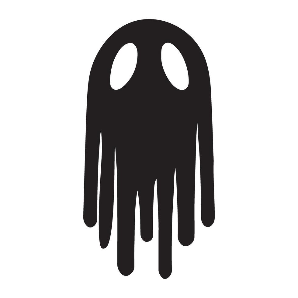 Melting Ghost Silhouette Illustration for Halloween vector