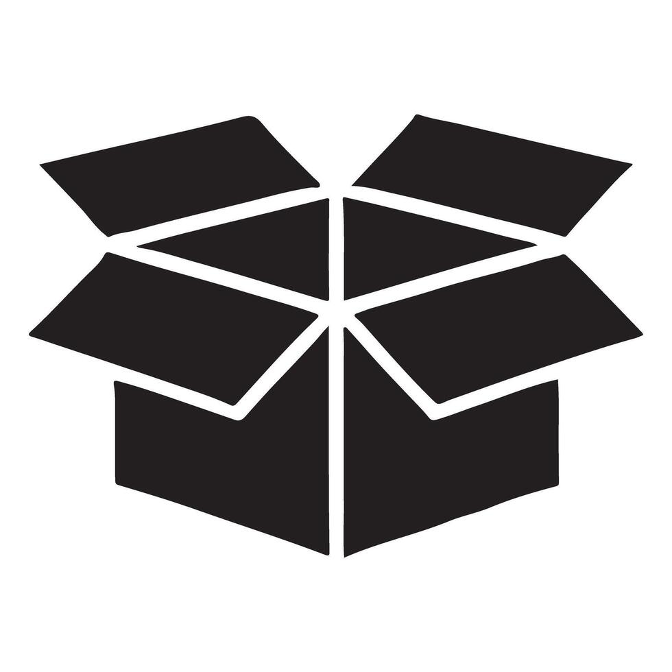 Open Box Silhouette for Packaging Design vector