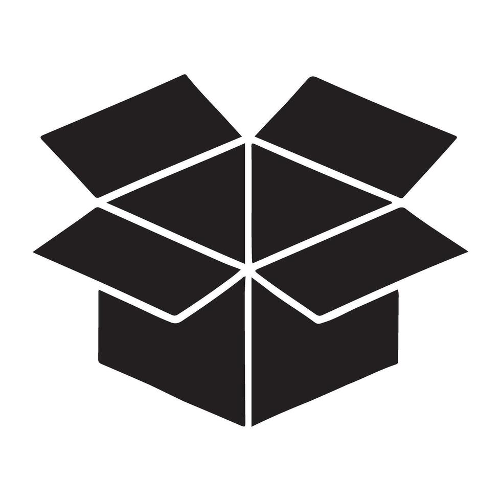 Open Box Silhouette for Shipping and Delivery vector