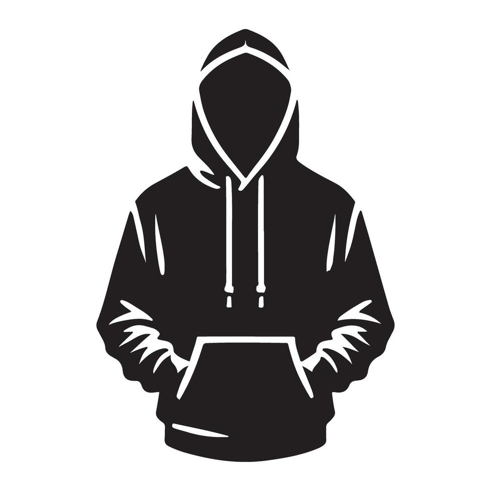 Simple Silhouette Hoodie Design for Apparel vector