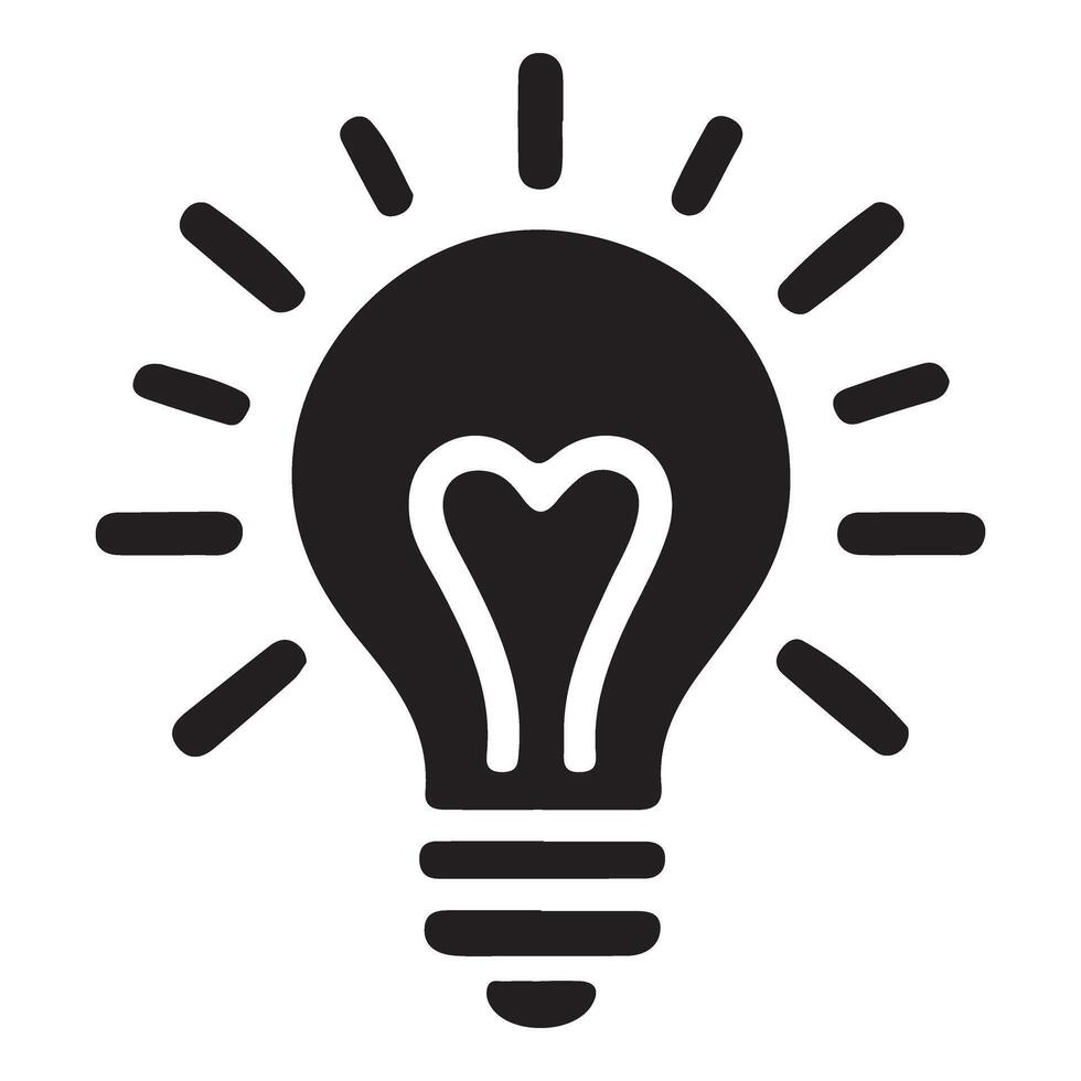 Shining Light Bulb Silhouette Representing New Ideas vector