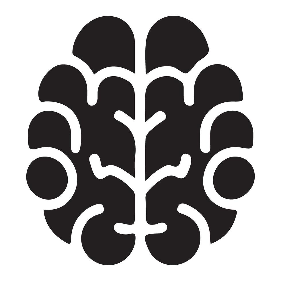 Silhouette of a Human Brain Illustration for Educational Use vector