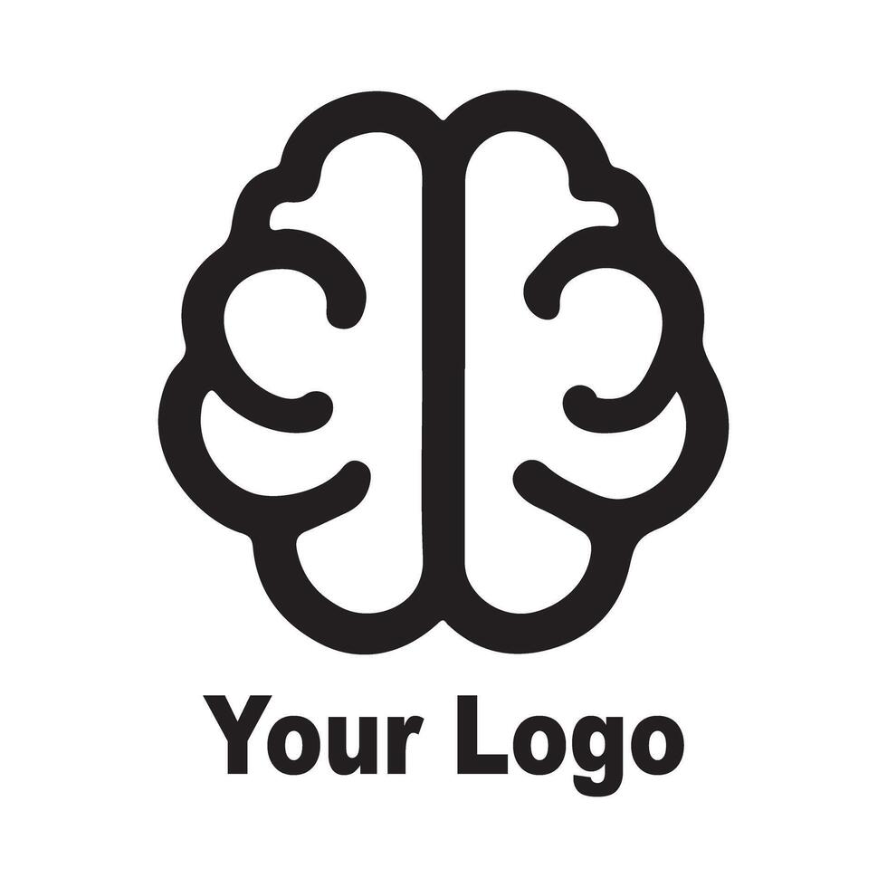 Brain Silhouette Representing Intelligence and Ideas Logo vector