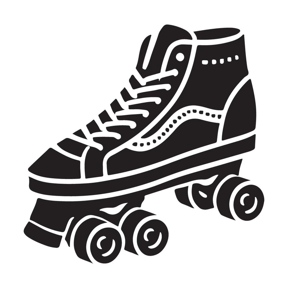 Classic Silhouette of Roller Skates vector
