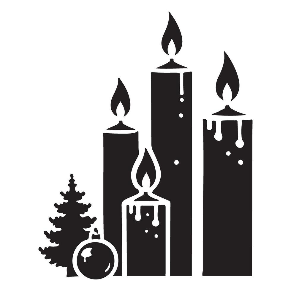 Symbolic Silhouette of Advent Candles vector