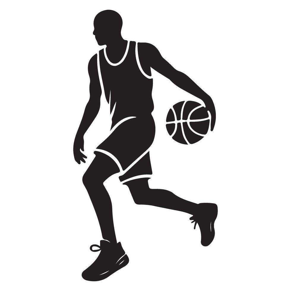 Basketball Player Silhouette Illustration vector