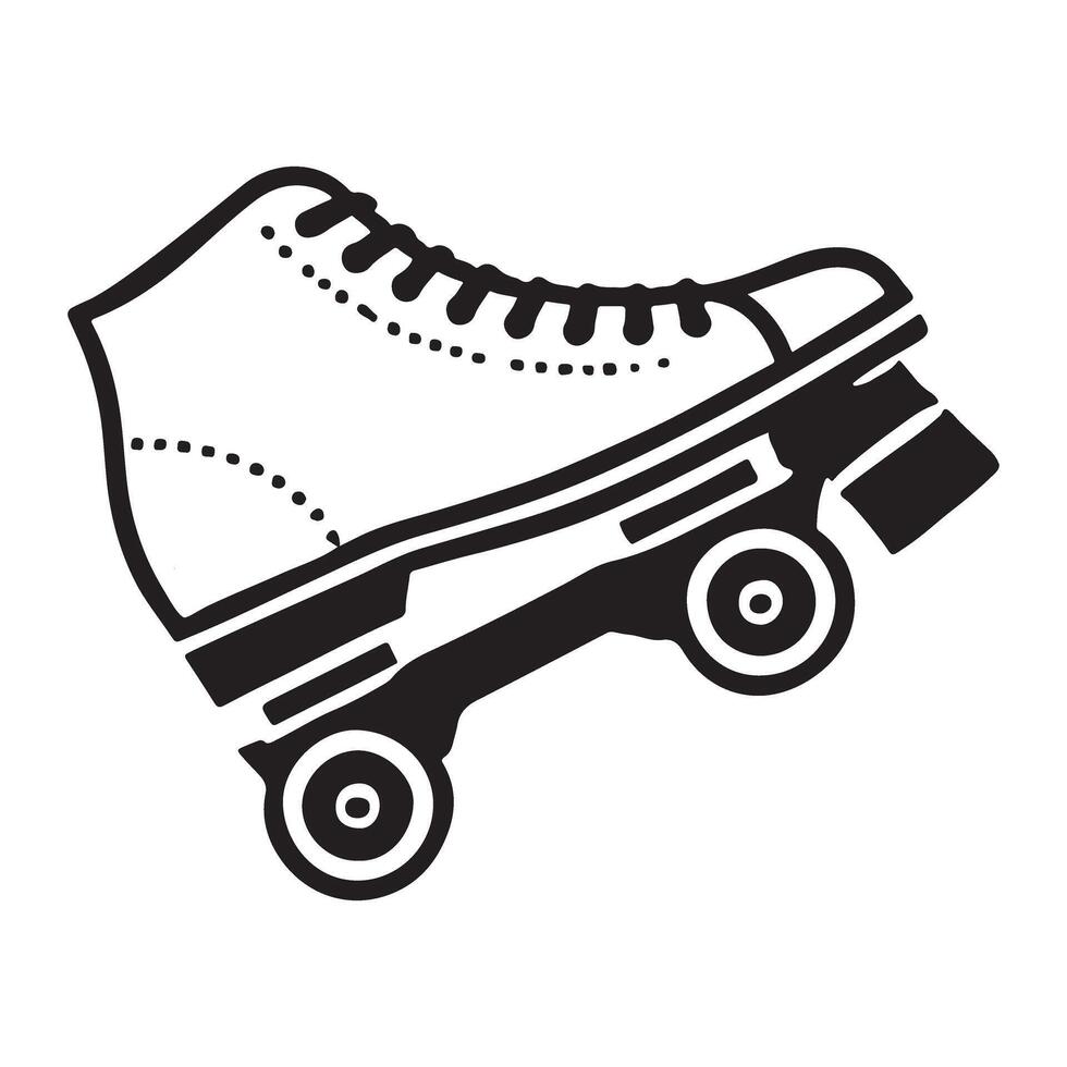 Retro Roller Skate Silhouette Illustration vector